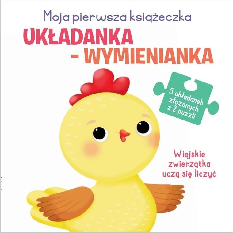 Układanka wymienianka - wiejskie zwierzątka uczą się liczyć