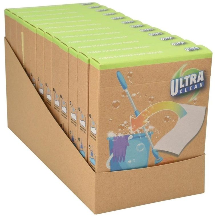 Ultra Clean, chusteczki listki do mycia podłóg rozpuszczalne zapachowe, 12 szt.