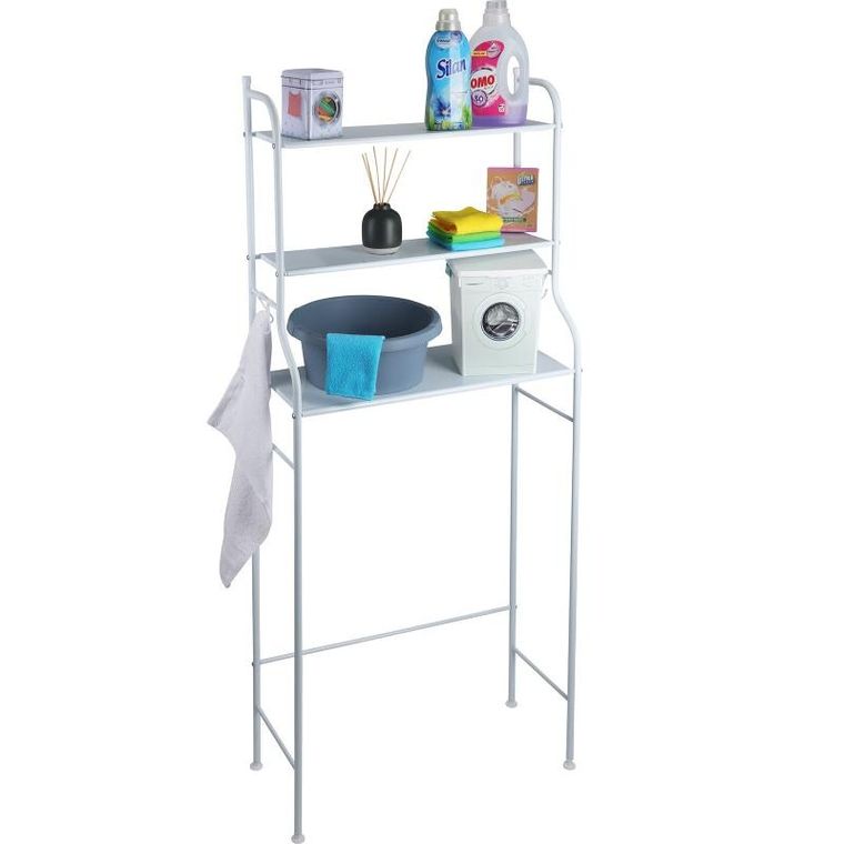 Ultra Clean, regał nad pralkę z haczykami, 65-25-155 cm