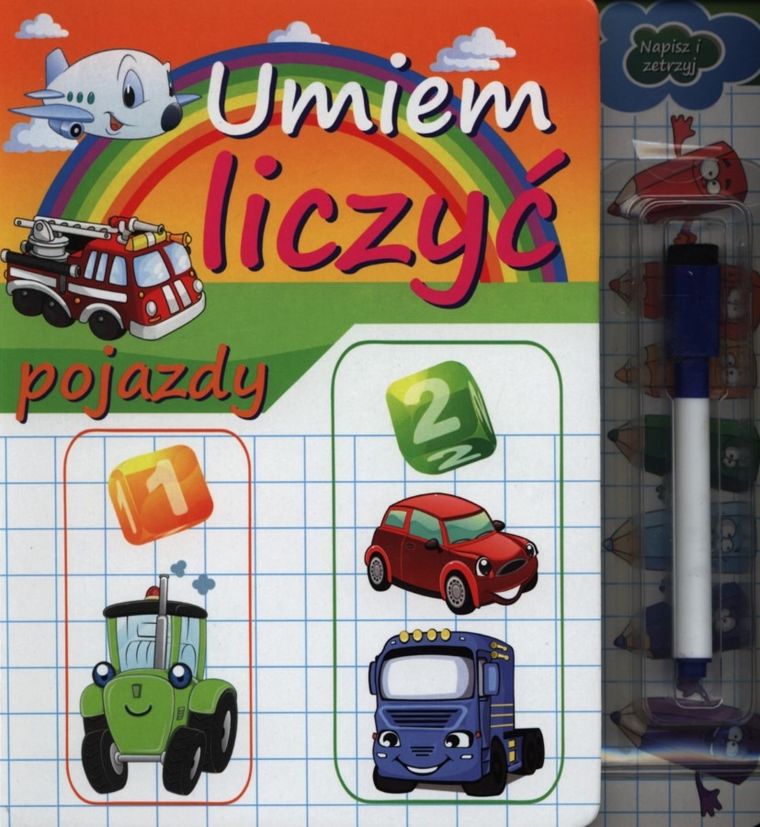 Umiem liczyć. Napisz i zetrzyj. Pojazdy