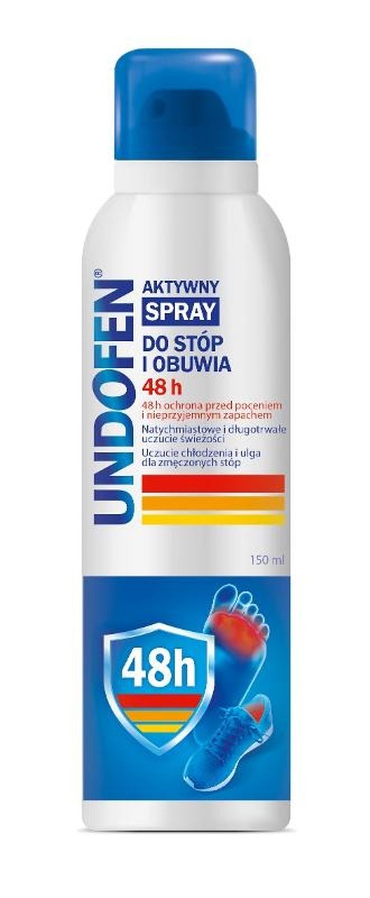 Undofen, aktywny spray do stóp i obuwia 48h, 150 ml