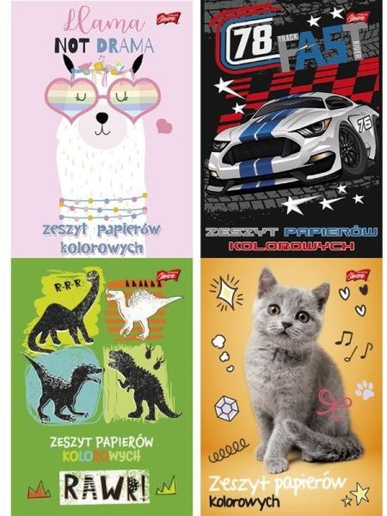 Unipap, zeszyt papierów kolorowych A5, 10 kartek