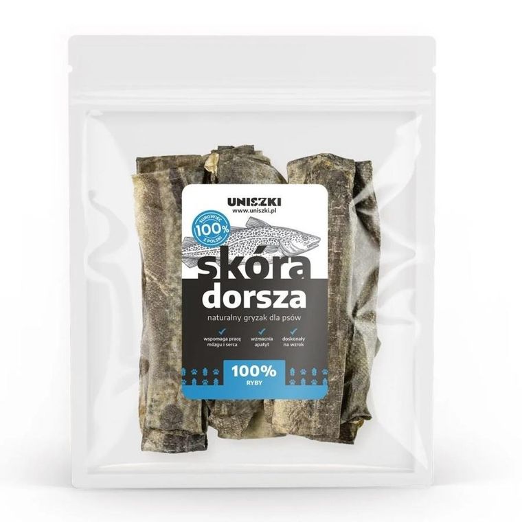 Uniszki, skóra dorsza, przysmak dla psa, 100g