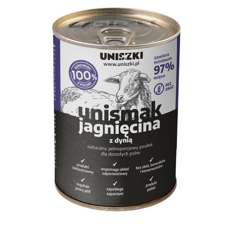 Uniszki, Unismak, Jagnięcina, przysmak dla psa, 400g
