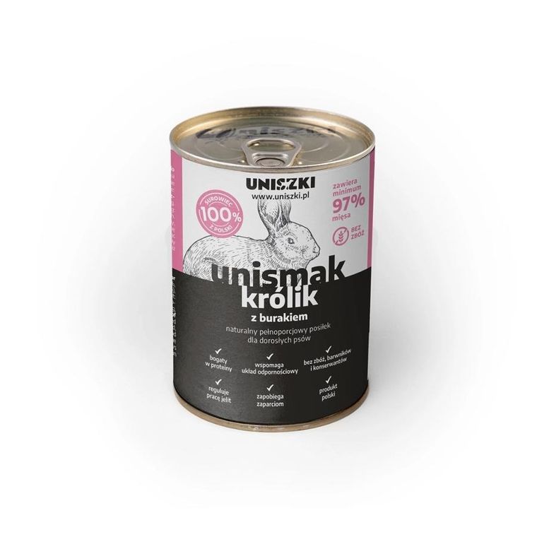 Uniszki, Unismak, Królik, przysmak dla psa, 400g