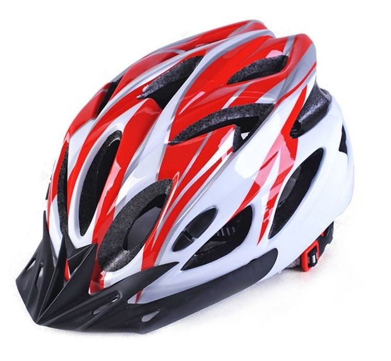 Uniwersalny kask rowerowy, czerwono-biały