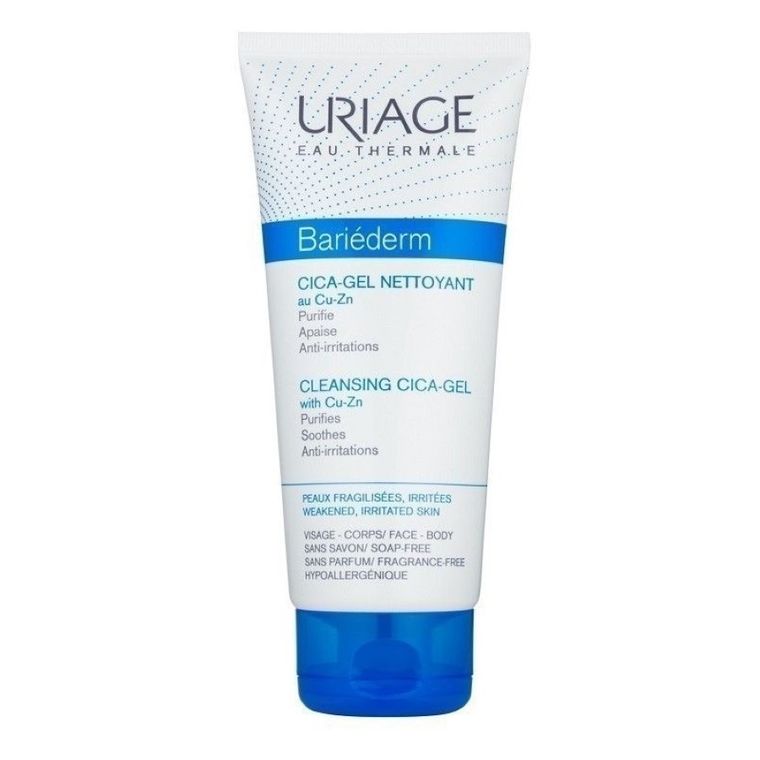 Uriage, Bariederm Cleansing Cica-Gel, żel do mycia twarzy i ciała, 200 ml