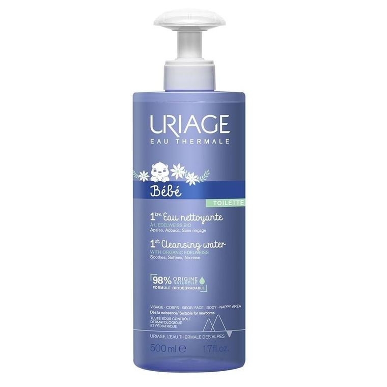 Uriage, Bebe 1st Cleansing Water, woda oczyszczająca dla dzieci bez spłukiwania, 500 ml
