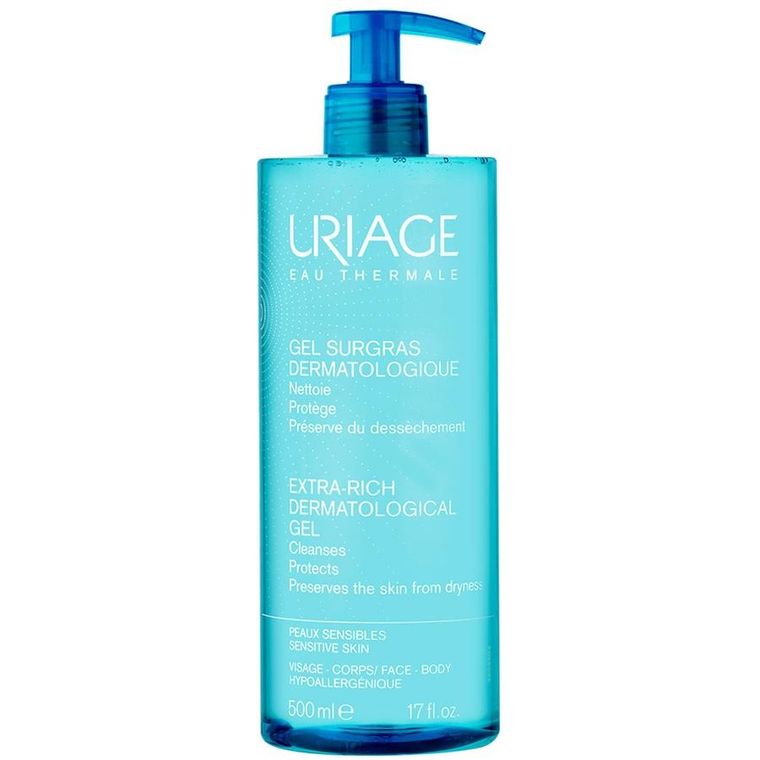 Uriage, Eau Thermale Extra-Rich Dermatological Gel, pieniący się żel oczyszczający, 500 ml