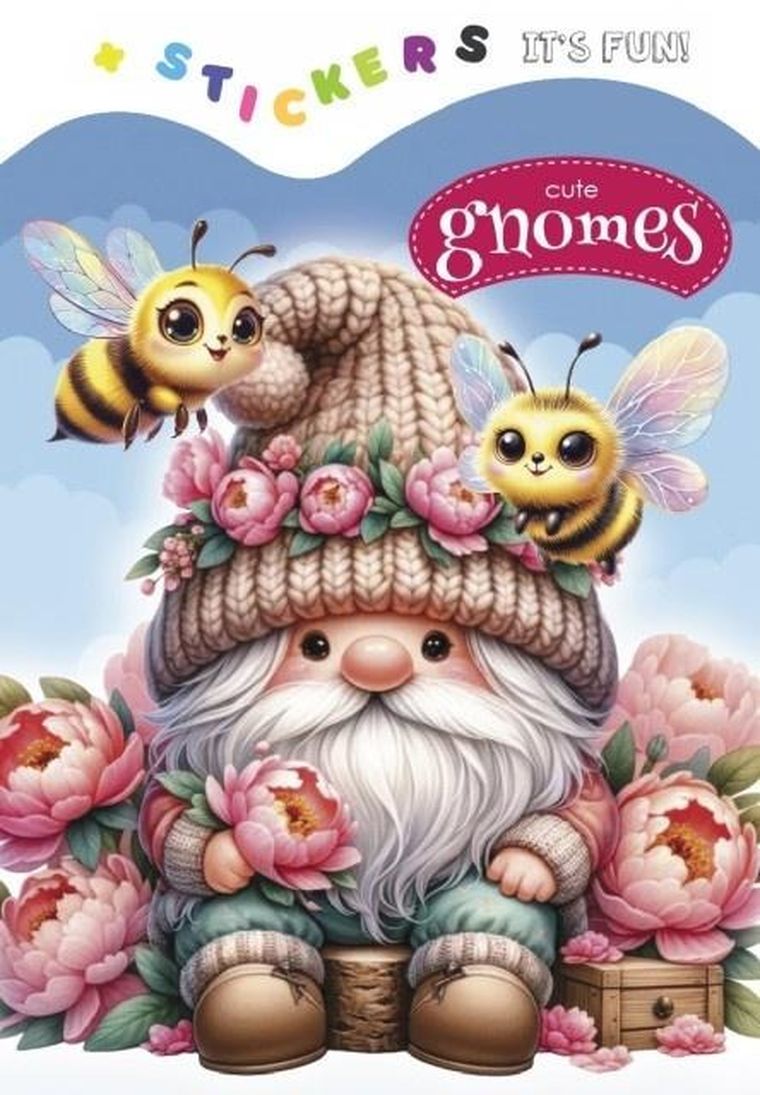 Urocze gnomy. Kolorowanka z naklejkami