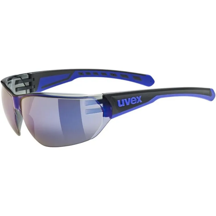 Uvex, Equate, okulary rowerowe, black-blue matt-mirror blue