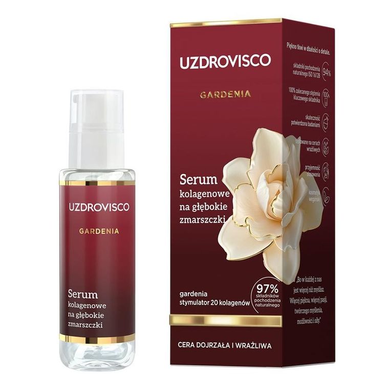 Uzdrovisco, Gardenia, serum kolagenowe na głębokie zmarszczki, 30 ml
