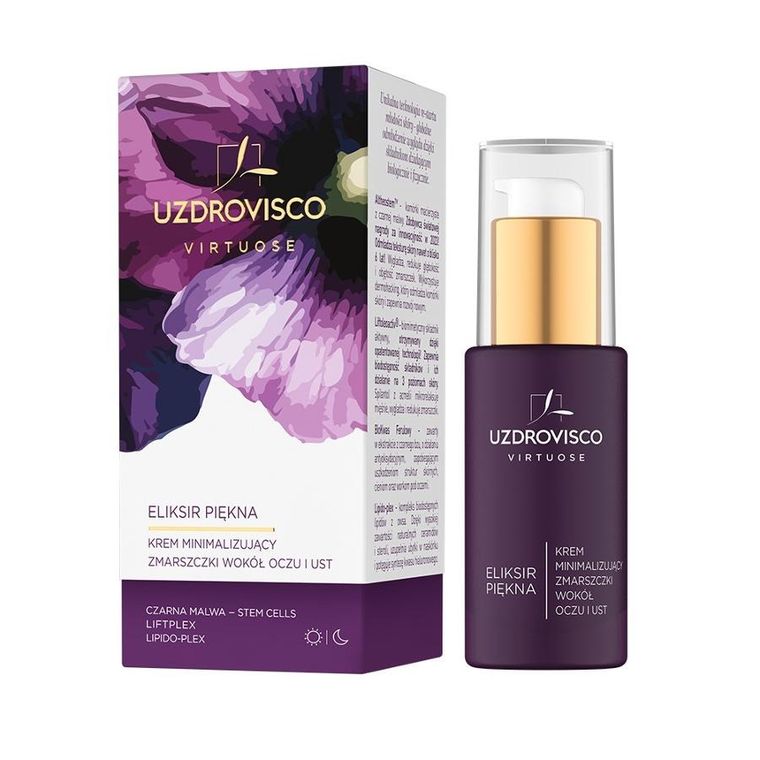 Uzdrovisco, Virtuose Eliksir Piękna, krem minimalizujący zmarszczki wokół oczu i ust, 30 ml
