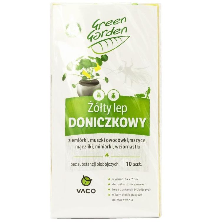 Vaco, Green Garden, żółty lep doniczkowy, 10 szt.