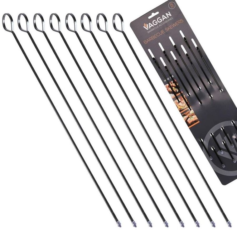 Vaggan, szpikulce do szaszłyków, stalowe, czarne, 31.5 cm, 8 szt.
