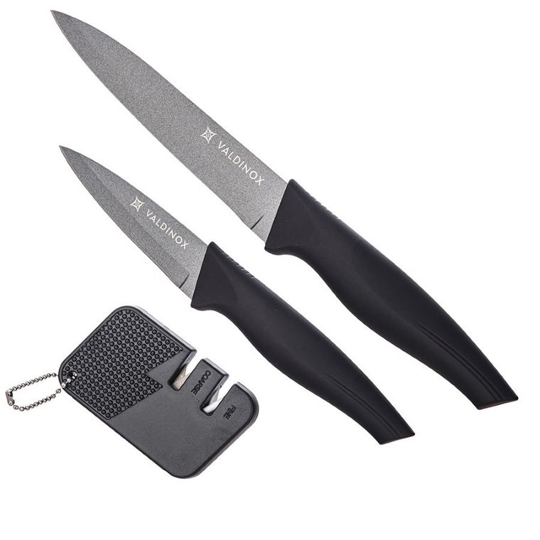 Valdinox, komplet 2 noży kuchennych, 19 i 23 cm, z ostrzałką