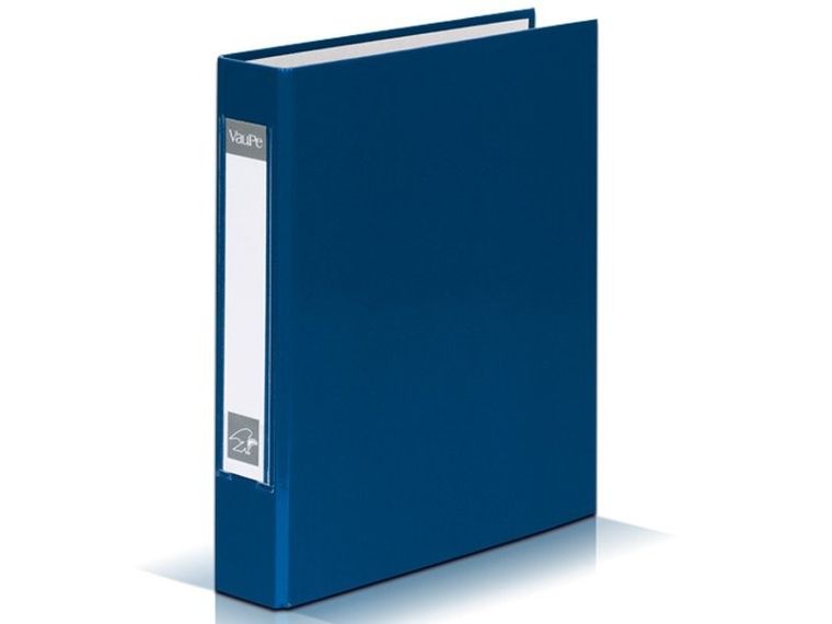 Vau-Pe, segregator A4, 40 mm, 4 ringi, niebieski
