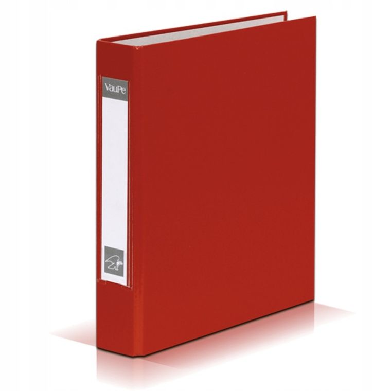 Vau-Pe, segregator A5, 4 cm, 4 ringi, czerwony