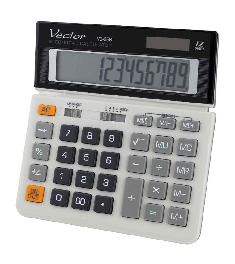 Vector, kalkulator biurowy, 12 cyfrowy wyświetlacz