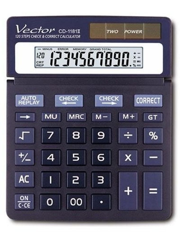 Vector, kalkulator, czarny, 10 cyfrowy wyświetlacz