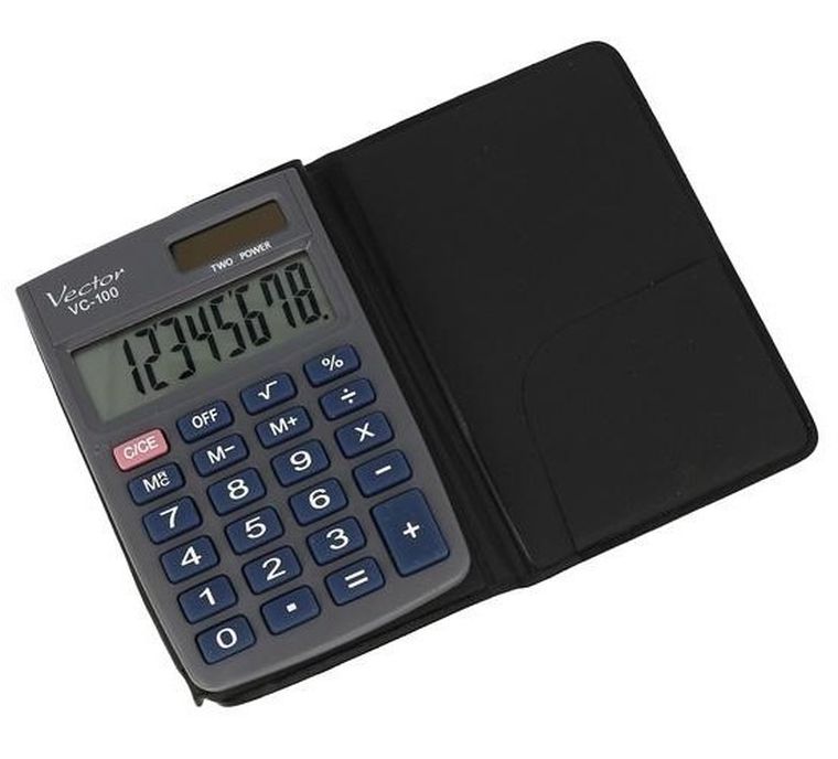 Vector, kalkulator, czarny, 8 cyfrowy wyświetlacz
