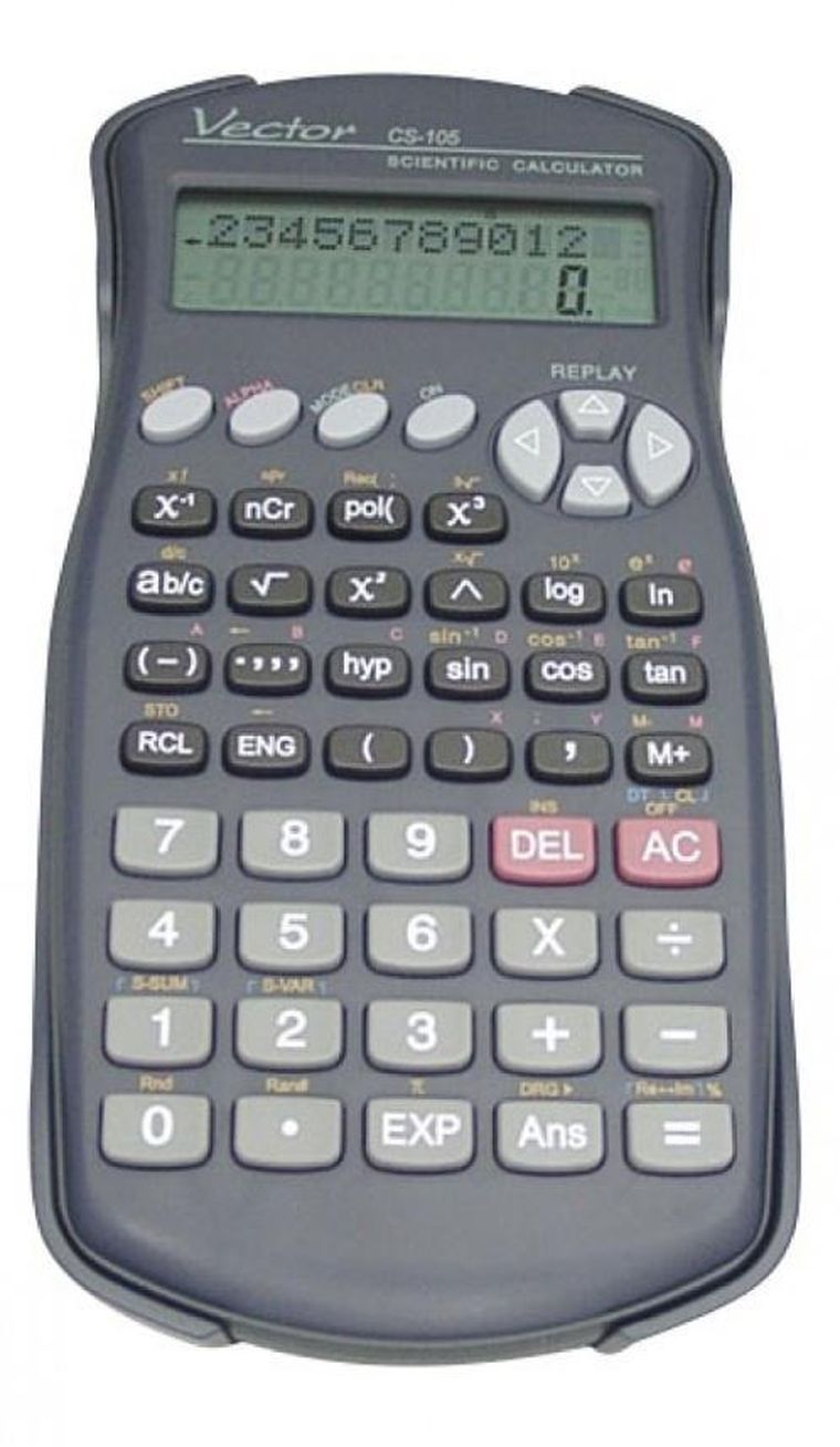 Vector, kalkulator, czarny, dwuliniowy wyświetlacz