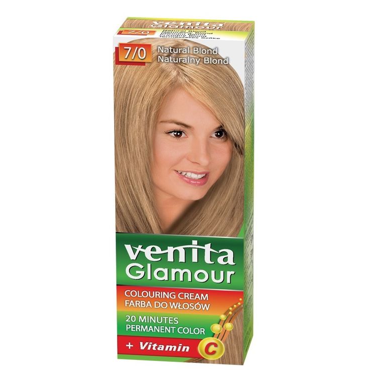 Venita, Glamour, farba do włosów, 7/0 Naturalny Blond