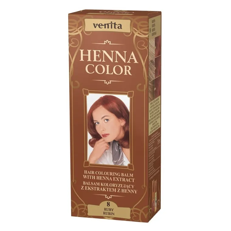 Venita, Henna Color, balsam koloryzujący z ekstraktem z henny, 8 Rubin, 75 ml