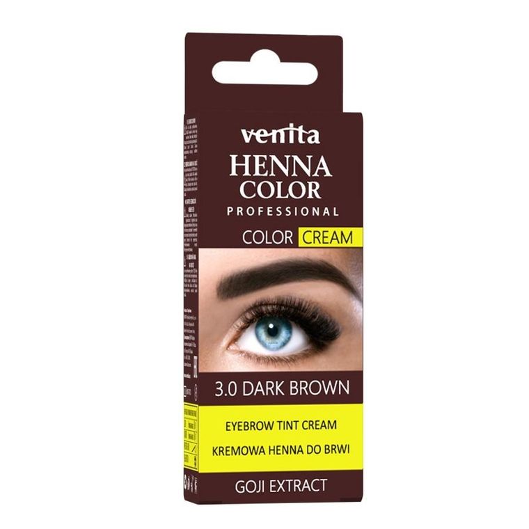 Venita, Henna, Color Cream, henna do brwi i rzęs w kremie, 3.0 Dark Brown, 30g