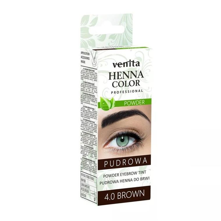 Venita, Henna Color Powder, pudrowa henna do brwi, 4.0 Brown, 4g
