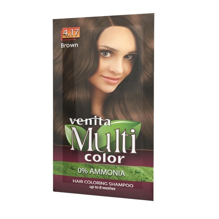 Venita, MultiColor, szampon koloryzujący, 4.17 Brąz, 40 g