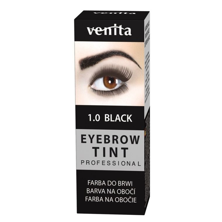 Venita, Professional Eyebrow Tint, farba do brwi w proszku, 1.0 Black