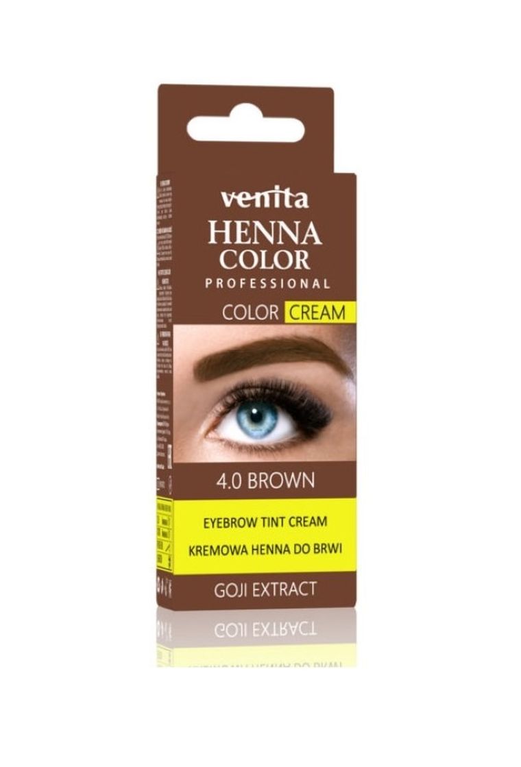 Venita, Professional Henna Color Cream, henna do brwi w kremie, 4.0 Brown, 30g