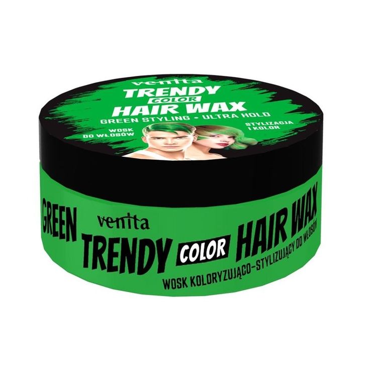 Venita, Trendy Color Hair Wax, koloryzujący wosk do stylizacji włosów, Green, 75 g