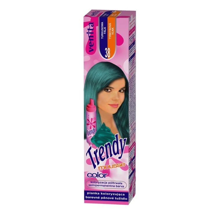 Venita, Trendy Color Mousse, pianka koloryzująca do włosów, nr 38, Turkusowa Fala, 75 ml