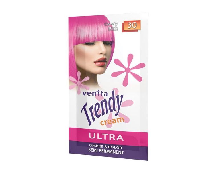 Venita, Trendy Cream, Ultra, krem do koloryzacji włosów, 30 Candy Pink, 35 ml