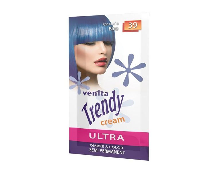 Venita, Trendy Cream, Ultra, krem do koloryzacji włosów, 39 Cosmic Blue, 35 ml