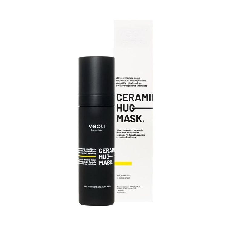 Veoli Botanica, Ceramide Hug Mask, ultraregenerująca maska ceramidowa z 3% kompleksem ceramidów 1% ekstraktem z wąkroty azjatyckiej i trehalozą, 50 ml