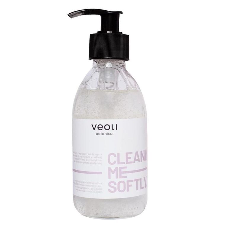 Veoli Botanica, Cleaning Me Softly, nawilżająco-łagodzący żel do mycia twarzy, 190 ml