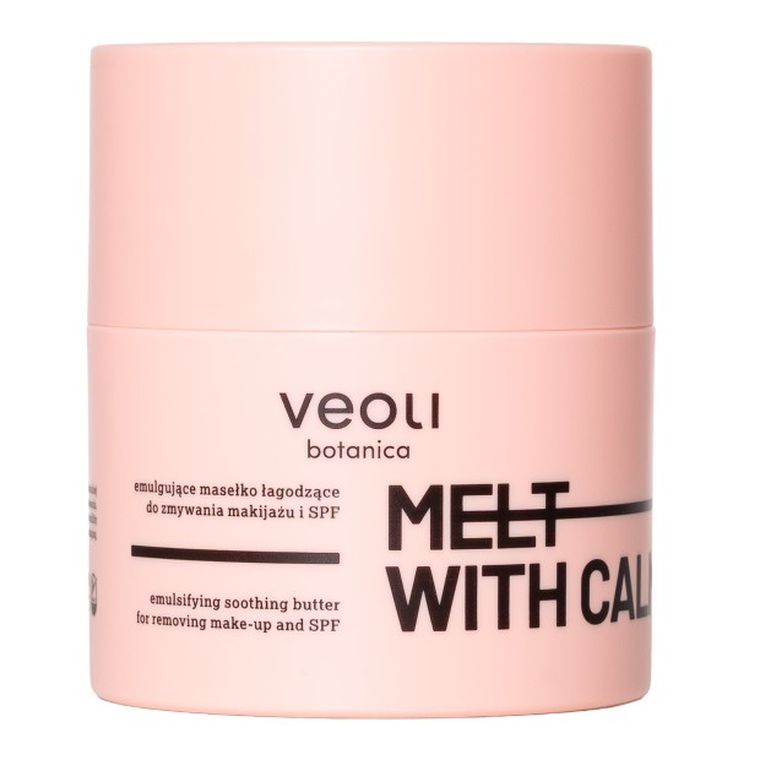 Veoli Botanica, Melt With Calmness, emulgujące masełko kojące do zmywania makijażu i SPF do skóry szczególnie wrażliwej, 40g