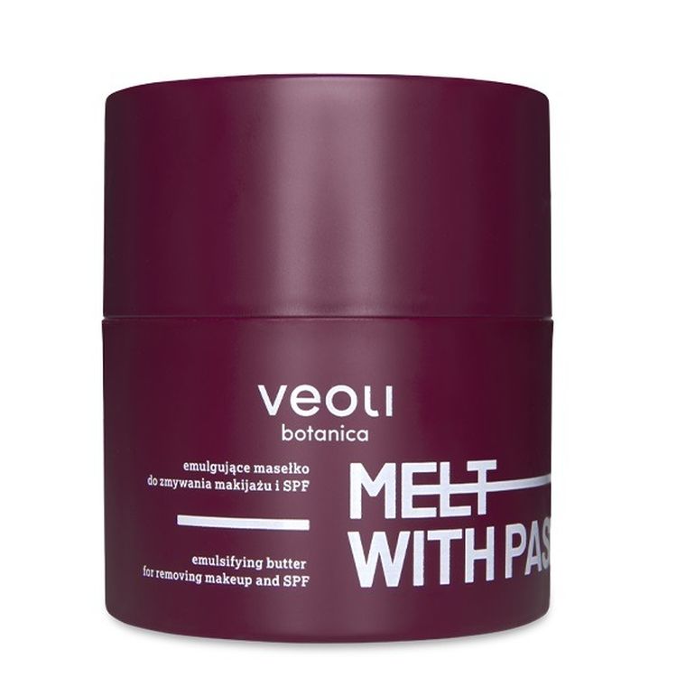 Veoli Botanica, Melt With Passion, emulgujące masełko do zmywania makijażu i SPF, 40g