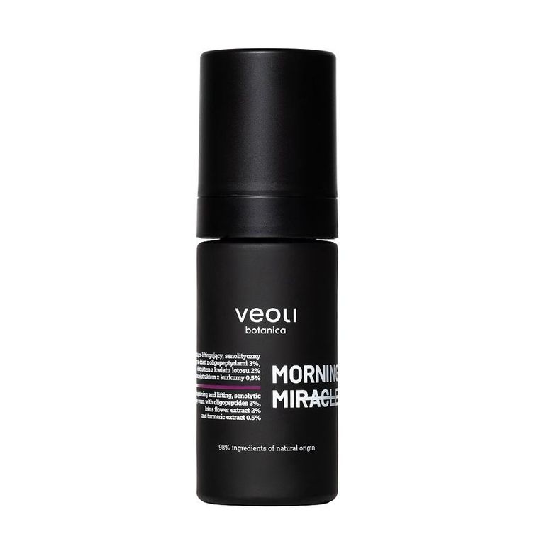 Veoli Botanica, Morning Miracle, rozświetlająco-liftingujący senolityczny krem do twarzy na dzień, 30 ml