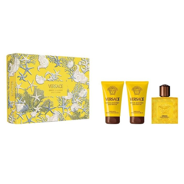 Versace, Eros Energy, zestaw: woda perfumowana, spray, 50 ml + żel pod prysznic, 50 ml + balsam po goleniu, 50 ml