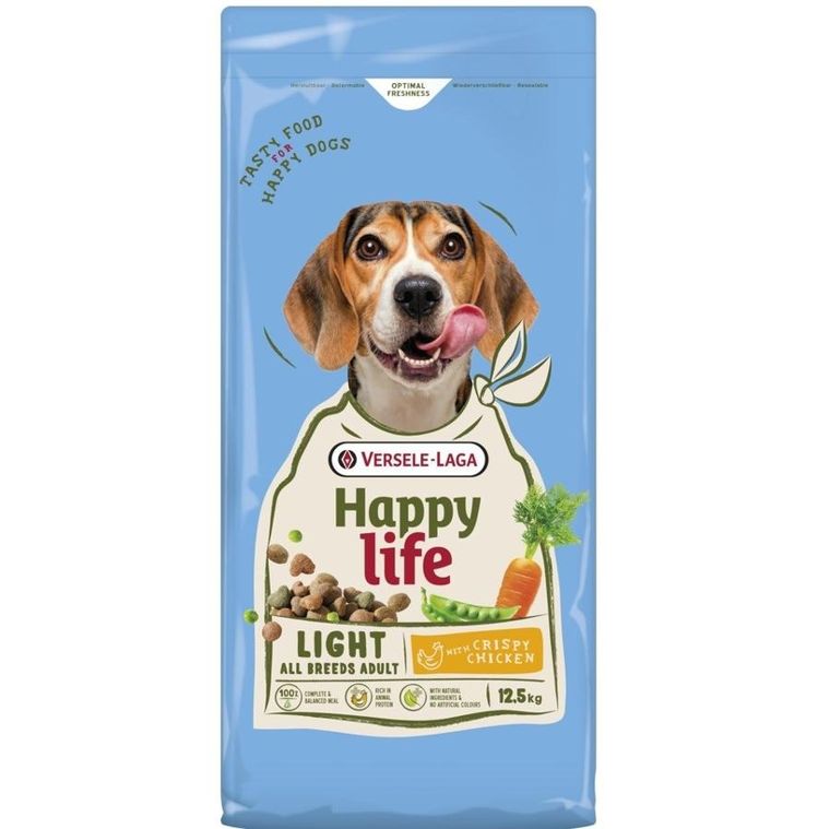Versele Laga, Happy Life, Adult, Light with Chicken, sucha karma dla psa dorosłego, 12,5 kg