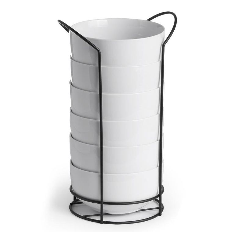 Vessia, zestaw misek ze stojakiem, 800 ml, 6 szt.