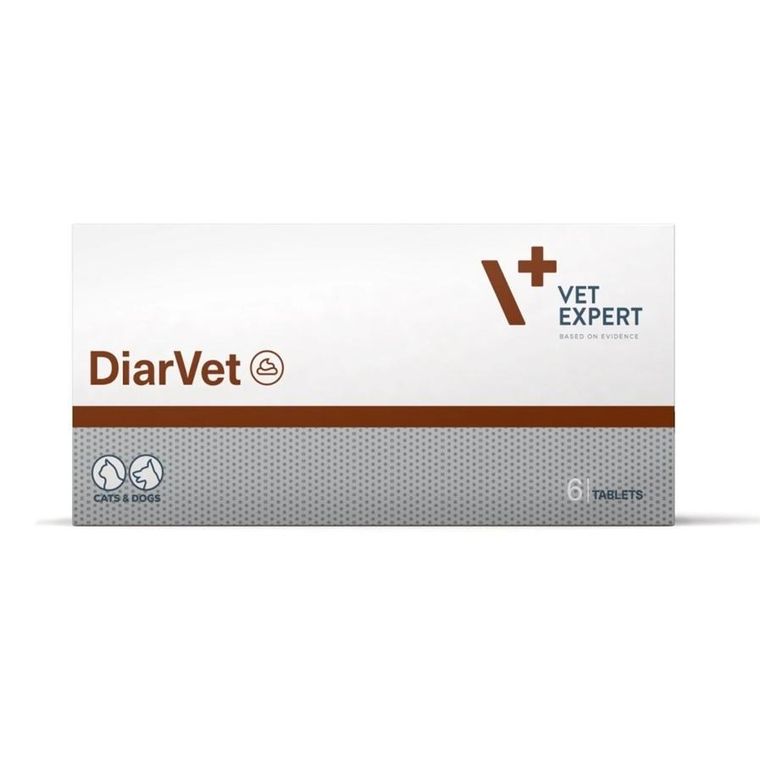 VetExpert, Diarvet, preparat na biegunkę dla psów i kotów, 6 tabletek