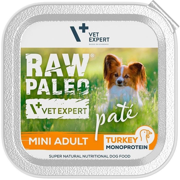 VetExpert, Raw Paleo, Adult, indyk, pasztet, karma mokra dla psów, 150g
