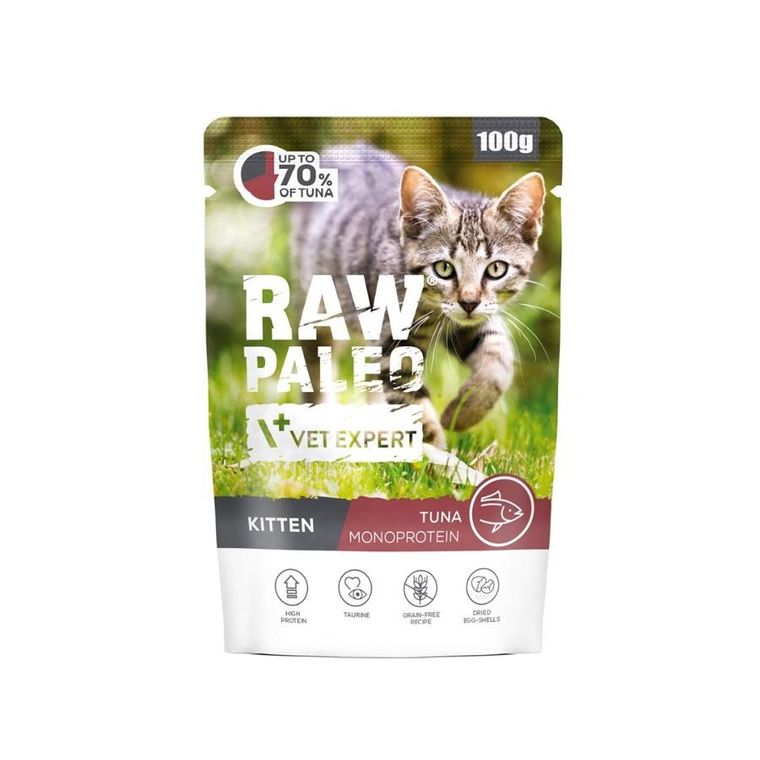 Vetexpert, Raw Paleo Kitten Cat, karma mokra dla kota, tuńczyk, 100g