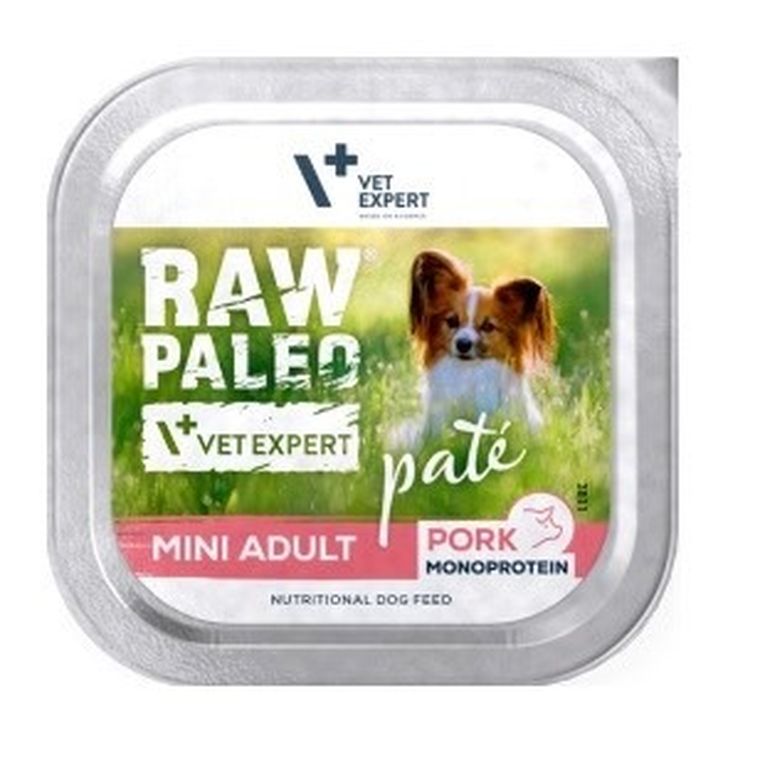 VetExpert, Raw Paleo, wieprzowina, karma mokra dla psów, Pate Mini Adult, 150g