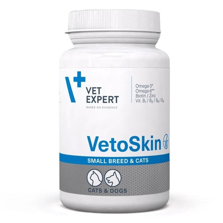 VetExpert, VetoSkin, suplement diety na sierść dla psów i kotów, 60 tabletek